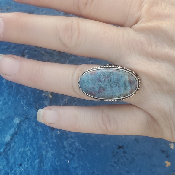 New Ruby in Zoisite Antique Design Silver Ring. - Picture 9 of 11